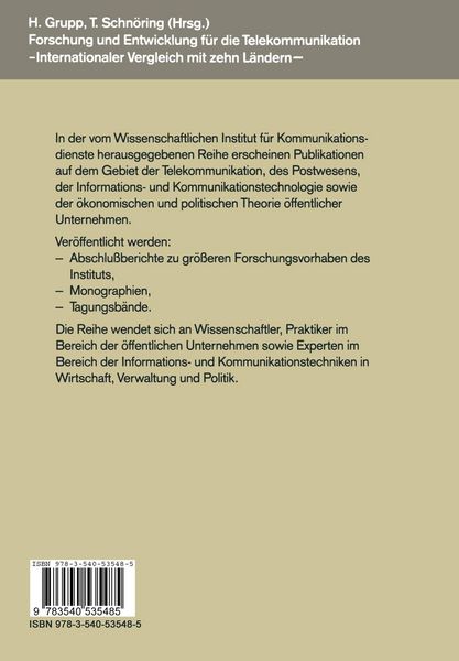 Produktbild: Forschung und Entwicklung f&uuml;r die Telekommunikation &mdash; Internationaler Vergleich mit zehn L&auml;ndern &mdash;