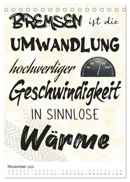 Produktbild: Coole Biker-Spr&uuml;che (Tischkalender 2026 DIN A5 hoch), CALVENDO Monatskalender