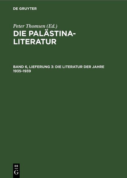 Produktbild: Die Literatur der Jahre 1935-1939