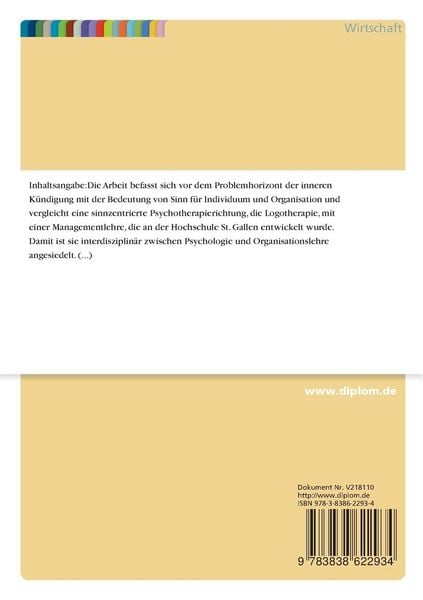 Produktbild: Die Bedeutung von Sinn f&uuml;r Individuum und Organisation