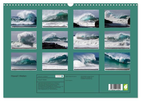 Produktbild: Hawai'i Wellen (Wandkalender 2026 DIN A3 quer), CALVENDO Monatskalender