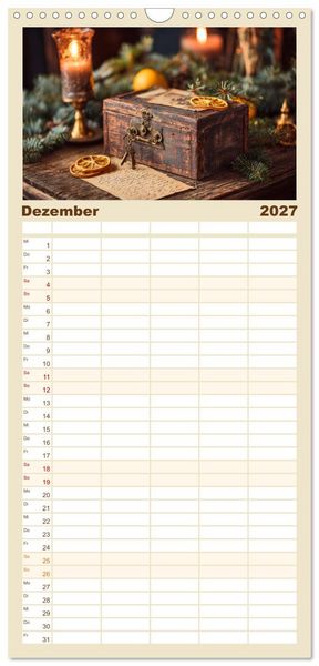 Produktbild: Familienplaner 2027 - Zeitgefl&uuml;ster mit 5 Spalten (Wandkalender, 21 x 45 cm) CALVENDO