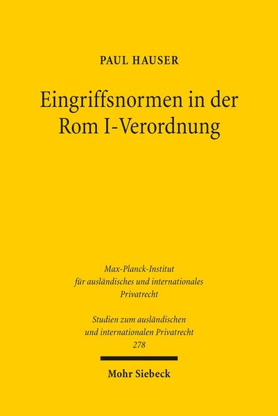 Produktbild: Eingriffsnormen in der Rom I-Verordnung