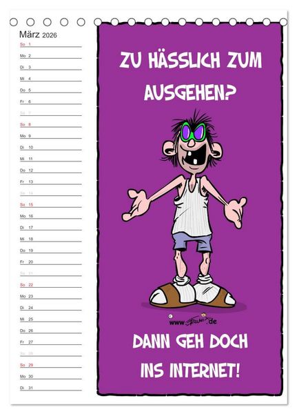 Produktbild: Trumix Cartoons - Autsch, das tut weh! (Tischkalender 2026 DIN A5 hoch), CALVENDO Monatskalender