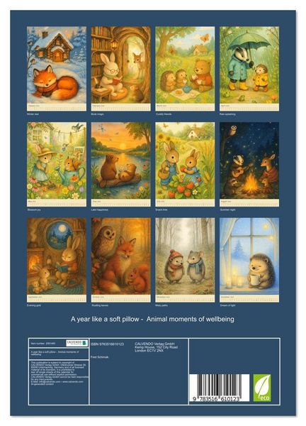 Produktbild: A year like a soft pillow - Animal moments of wellbeing (Wall Calendar 2026 DIN A4 portrait), CALVENDO 12 Month Wall Calendar
