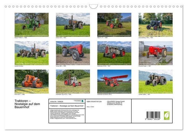 Produktbild: Traktoren &ndash; Nostalgie auf dem Bauernhof (Wandkalender 2026 DIN A3 quer), CALVENDO Monatskalender