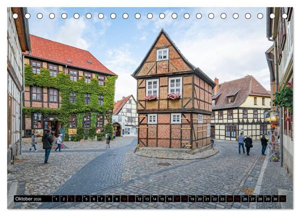 Produktbild: Fachwerkstadt Quedlinburg (Tischkalender 2026 DIN A5 quer), CALVENDO Monatskalender