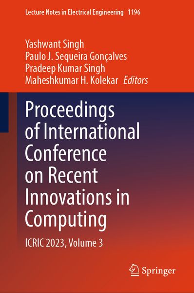 Produktbild: Proceedings of International Conference on Recent Innovations in Computing