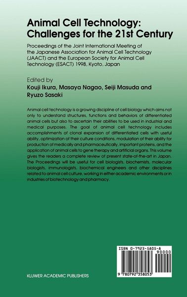 Produktbild: Animal Cell Technology: Challenges for the 21st Century