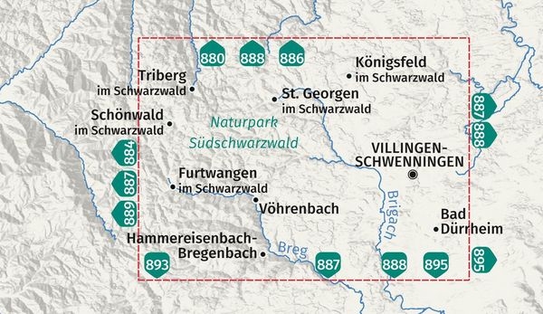 Produktbild: KOMPASS Wanderkarte 885 St. Georgen, Triberg, Naturpark S&uuml;dschwarzwald 1:25.000