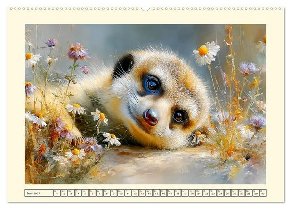 Produktbild: Erdm&auml;nnchen. Kleine Helden der Savanne (hochwertiger Premium Wandkalender 2027 DIN A2 quer), Kunstdruck in Hochglanz