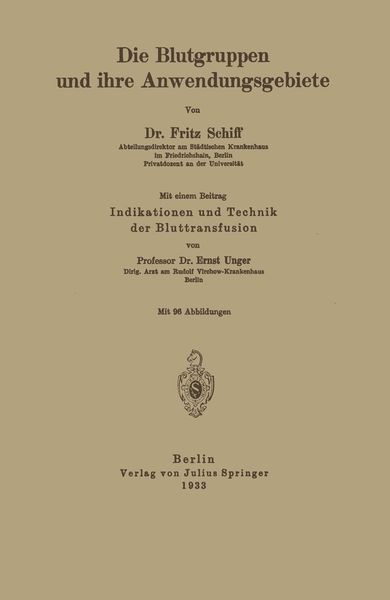 Produktbild: Die Blutgruppen und ihre Anwendungsgebiete