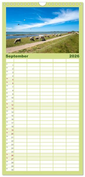 Produktbild: Familienplaner 2026 - Fehmarn - "fe mer" nat&uuml;rlich "am Meer gelegen" mit 5 Spalten (Wandkalender, 21 x 45 cm) CALVENDO
