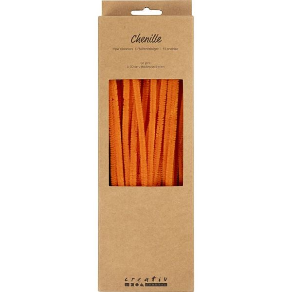 Produktbild: Creativ Company Chenilledraht, L 30 cm, Dicke 6 mm, Orange, 50 Stk