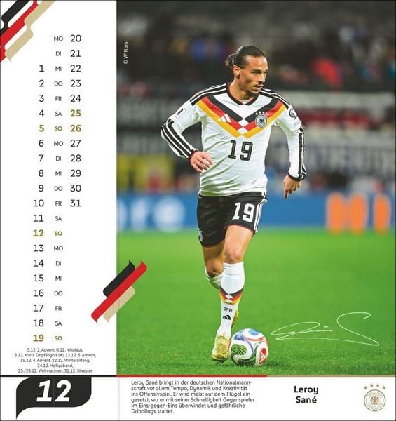 Produktbild: DFB M&auml;nner Postkartenkalender 2027