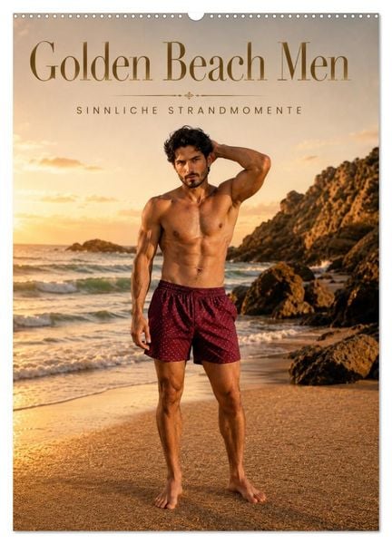 Produktbild: Golden Beach Men - Sinnliche Strandmomente (Wandkalender 2027 DIN A2 hoch), CALVENDO Monatskalender