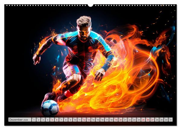 Produktbild: FU&szlig;BALLFIEBER Dynamische Szenen (Wandkalender 2026 DIN A2 quer), CALVENDO Monatskalender