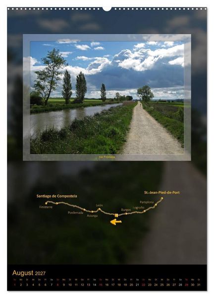 Produktbild: Jakobsweg - Camino Franc&eacute;s (Wandkalender 2027 DIN A2 hoch), CALVENDO Monatskalender