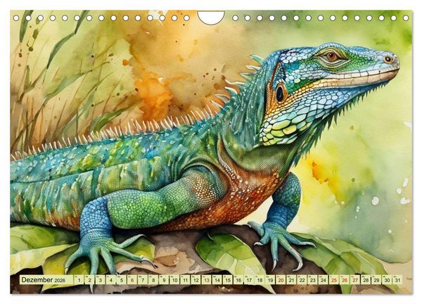 Produktbild: Farbenpr&auml;chtige Reptilien (Wandkalender 2026 DIN A4 quer), CALVENDO Monatskalender