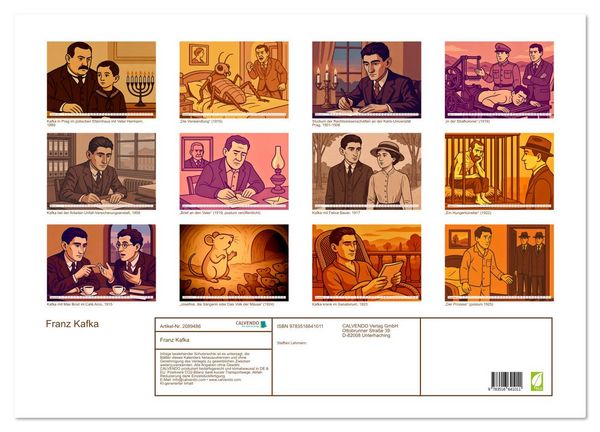 Produktbild: Franz Kafka (Wandkalender 2026 DIN A2 quer), CALVENDO Monatskalender