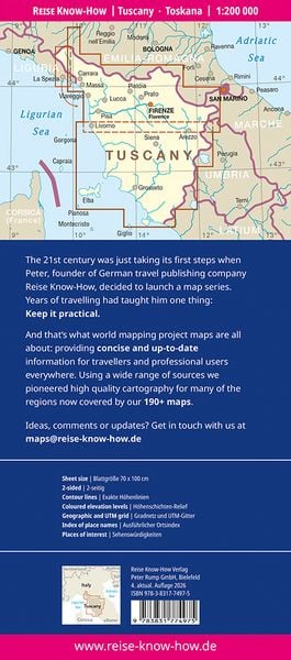 Produktbild: Reise Know-How Landkarte Toskana | Tuscany (1:200.000)