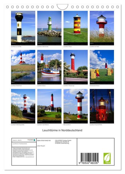Produktbild: Leuchtt&uuml;rme in Norddeutschland (Wandkalender 2026 DIN A4 hoch), CALVENDO Monatskalender