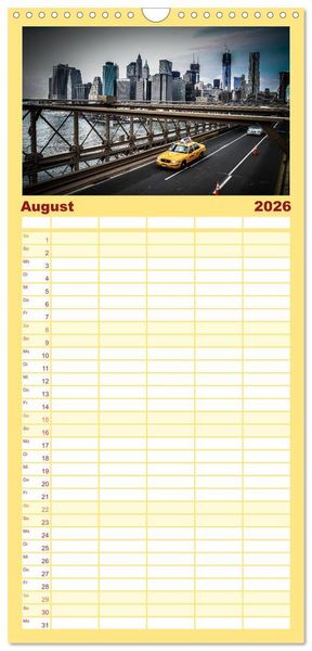 Produktbild: Familienplaner 2026 - New York feeling mit 5 Spalten (Wandkalender, 21 x 45 cm) CALVENDO