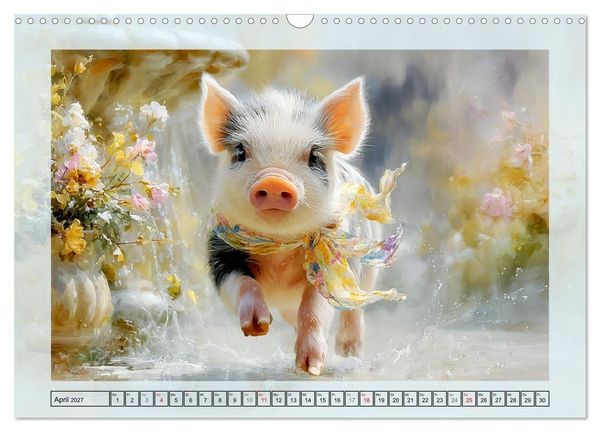 Produktbild: Mini-Schweinchen. Herzensbrecher im Garten (Wandkalender 2027 DIN A3 quer), CALVENDO Monatskalender