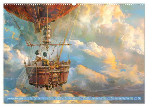 Produktbild: Ballonfahrt - Fantasie Stil (Wandkalender 2026 DIN A2 quer), CALVENDO Monatskalender