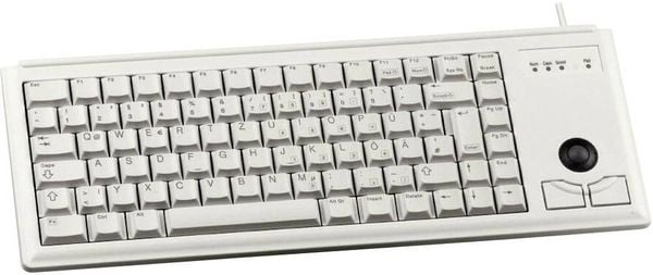 CHERRY Compact-Keyboard G84-4400 USB Tastatur Deutsch, QWERTZ Grau Integrierter Trackball, Maustasten