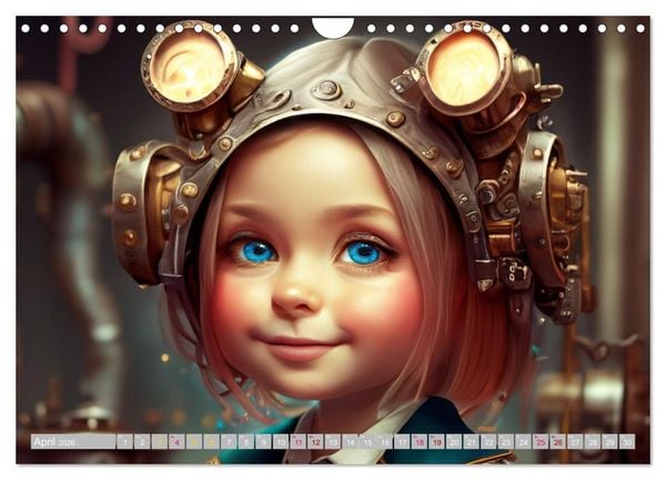 Produktbild: Starke M&auml;dchen - Steampunk Welten (Wandkalender 2026 DIN A4 quer), CALVENDO Monatskalender