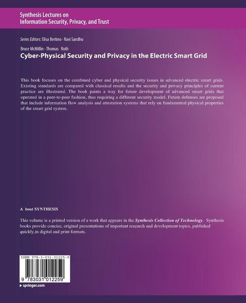 Produktbild: Cyber-Physical Security and Privacy in the Electric Smart Grid