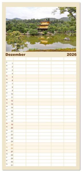 Produktbild: Familienplaner 2026 - Japan - Impressionen aus dem Land der aufgehenden Sonne mit 5 Spalten (Wandkalender, 21 x 45 cm) CALVENDO
