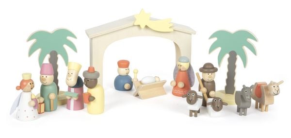 Produktbild: Spielset Holzkrippe Weihnachtsgeschichte