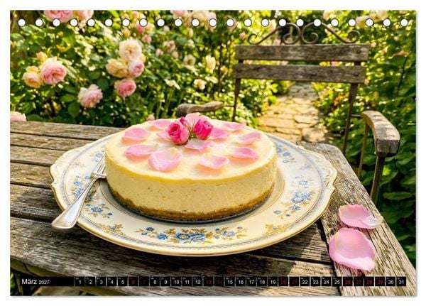 Produktbild: K&auml;sekuchen Kalender - K&ouml;stliche Dessertmomente (Tischkalender 2027 DIN A5 quer), CALVENDO Monatskalender