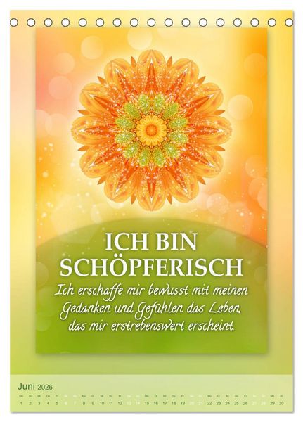 Produktbild: ICH BIN Licht und Liebe - Kalender (Tischkalender 2026 DIN A5 hoch), CALVENDO Monatskalender