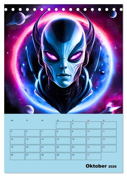 Produktbild: Galaktische Begegnungen (Tischkalender 2026 DIN A5 hoch), CALVENDO Monatskalender