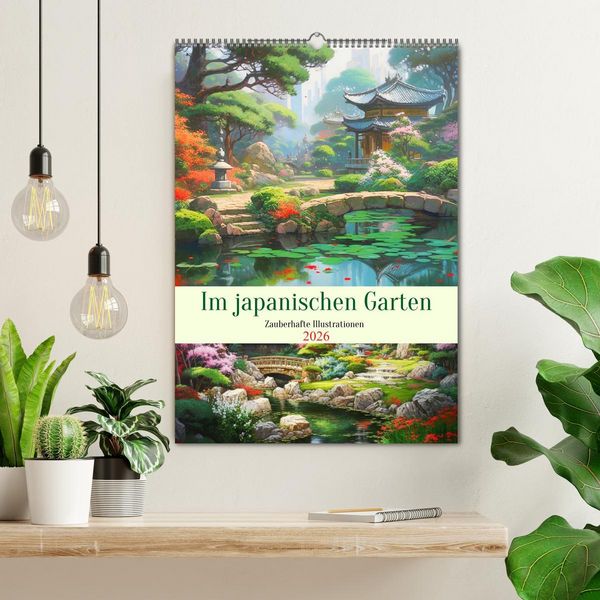 Produktbild: Im japanischen Garten. Zauberhafte Illustrationen (Wandkalender 2026 DIN A2 hoch), CALVENDO Monatskalender