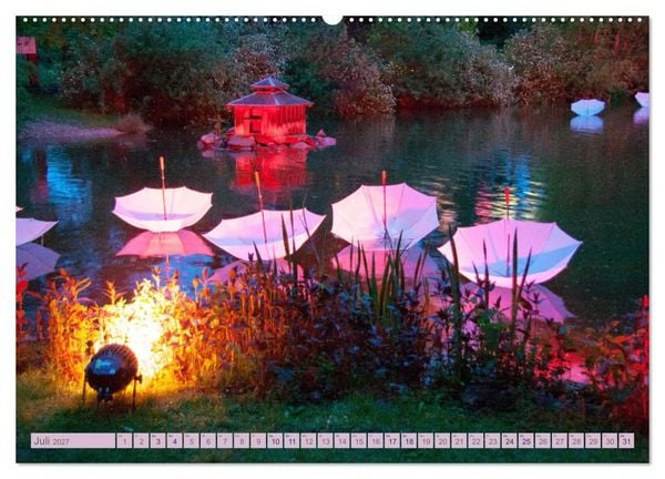 Produktbild: Schirme. Lichtinstallation Idee und Ausf&uuml;hrung des K&uuml;nstler Thomas Mogendorf (hochwertiger Premium Wandkalender 2027 DIN A2 quer), Kunstdruck in Hochglanz