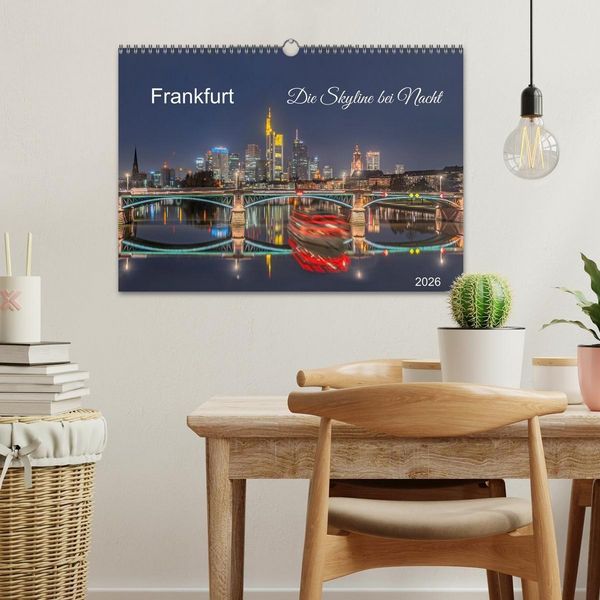 Produktbild: Frankfurt. Die Skyline bei Nacht (Wandkalender 2026 DIN A3 quer), CALVENDO Monatskalender