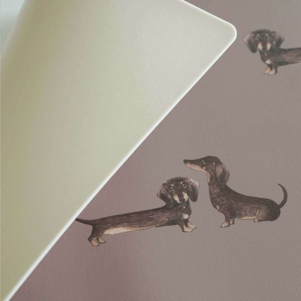 Produktbild: Scriptum Schreibtischunterlage f&uuml;r Kinder Dackel taupe - 60 x 40 cm - aus premium Vinyl
