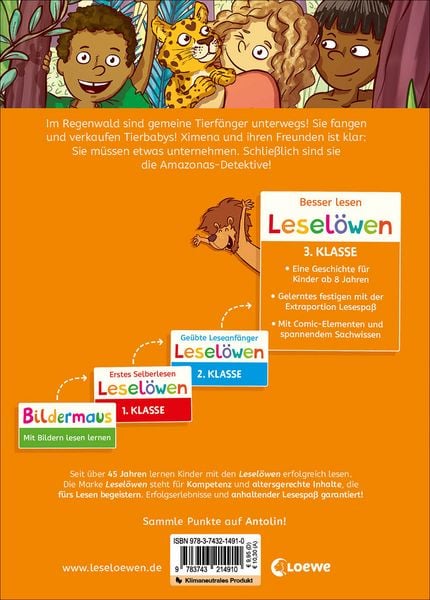 Produktbild: Lesel&ouml;wen 3. Klasse - Amazonas-Detektive: Gefahr im Regenwald