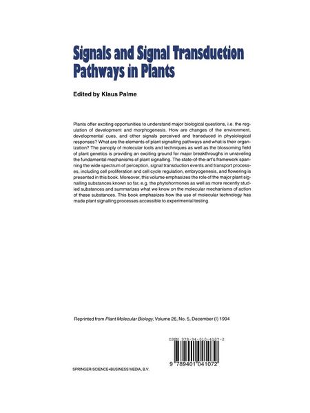 Produktbild: Signals and Signal Transduction Pathways in Plants