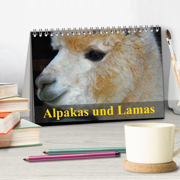 Produktbild: Alpakas und Lamas (Tischkalender 2026 DIN A5 quer), CALVENDO Monatskalender