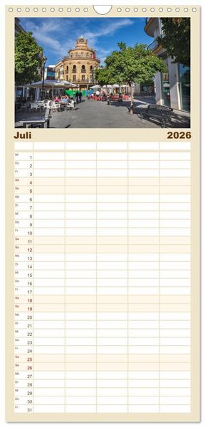Produktbild: Familienplaner 2026 - Jerez de la Frontera - Heimatstadt des Sherry mit 5 Spalten (Wandkalender, 21 x 45 cm) CALVENDO