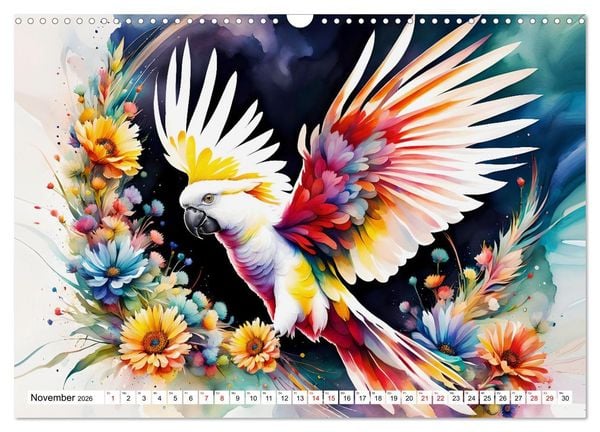 Produktbild: Papageien - Fliegende Edelsteine (Wandkalender 2026 DIN A3 quer), CALVENDO Monatskalender