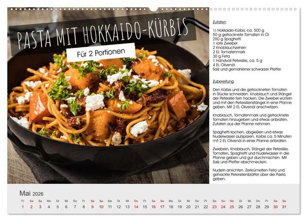 Produktbild: Vegetarisch - leicht und lecker (Wandkalender 2026 DIN A2 quer), CALVENDO Monatskalender