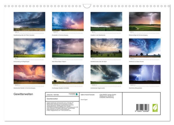 Produktbild: Gewitterwelten (Wandkalender 2026 DIN A3 quer), CALVENDO Monatskalender