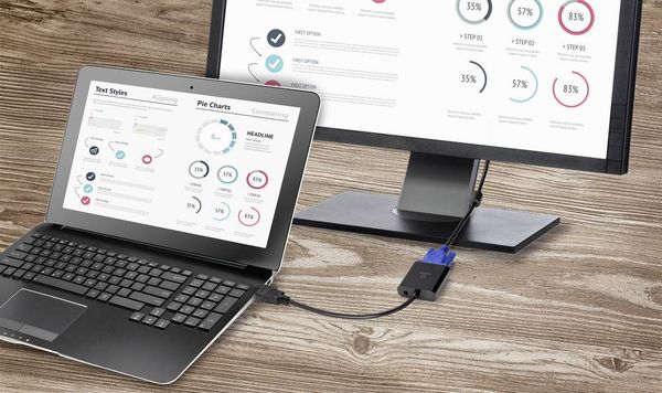 Produktbild: Renkforce HDMI / VGA Adapterkabel HDMI-A Stecker, VGA 15pol. Buchse 0.15 m Schwarz RF-4531578 doppelt geschirmt HDMI-Kabel