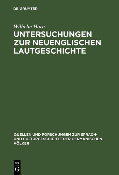 Produktbild: Untersuchungen zur neuenglischen Lautgeschichte